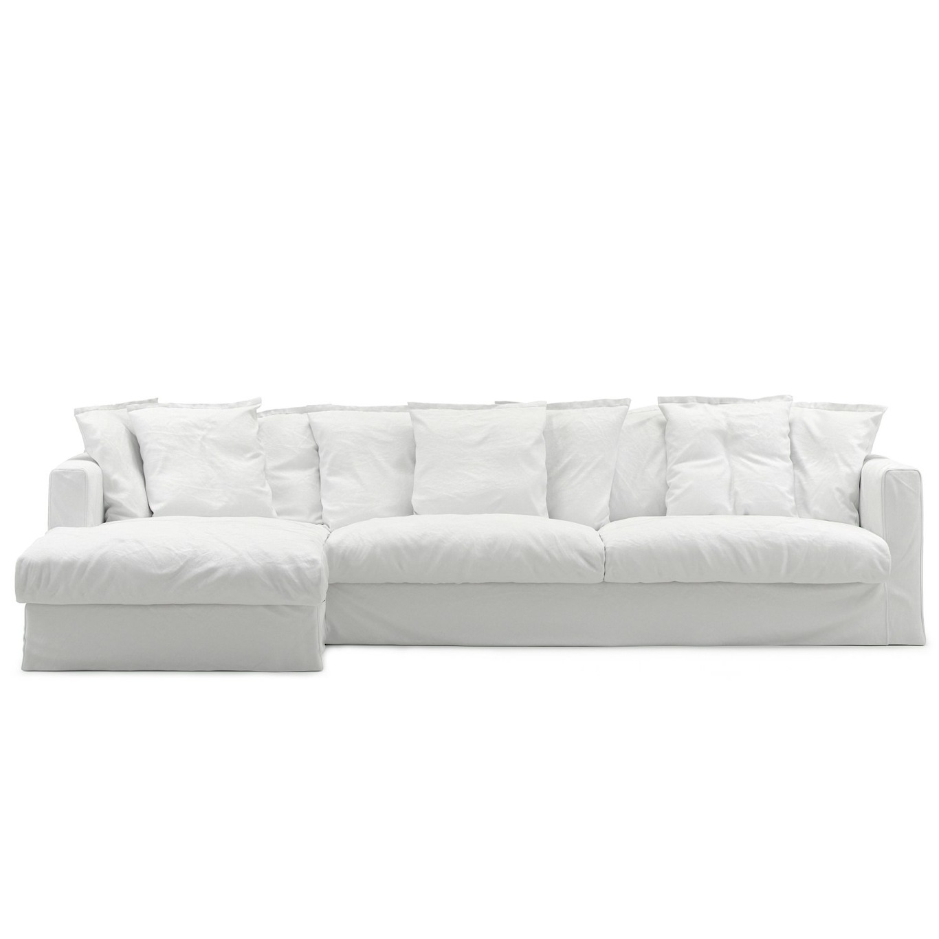 Le Grand Air Sofa 3-Seater Cotton Divan Left, White