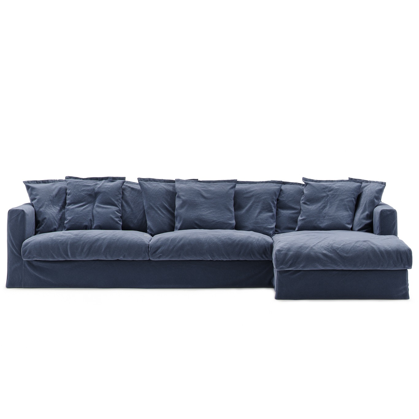 Le Grand Air Sofa 3-Seater Cotton Divan Right, Dark Blue