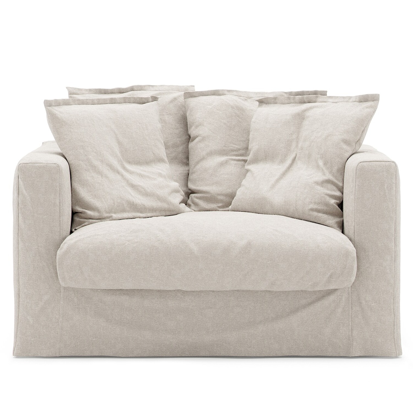 Le Grand Air Loveseat Upholstery Linen, Creamy White
