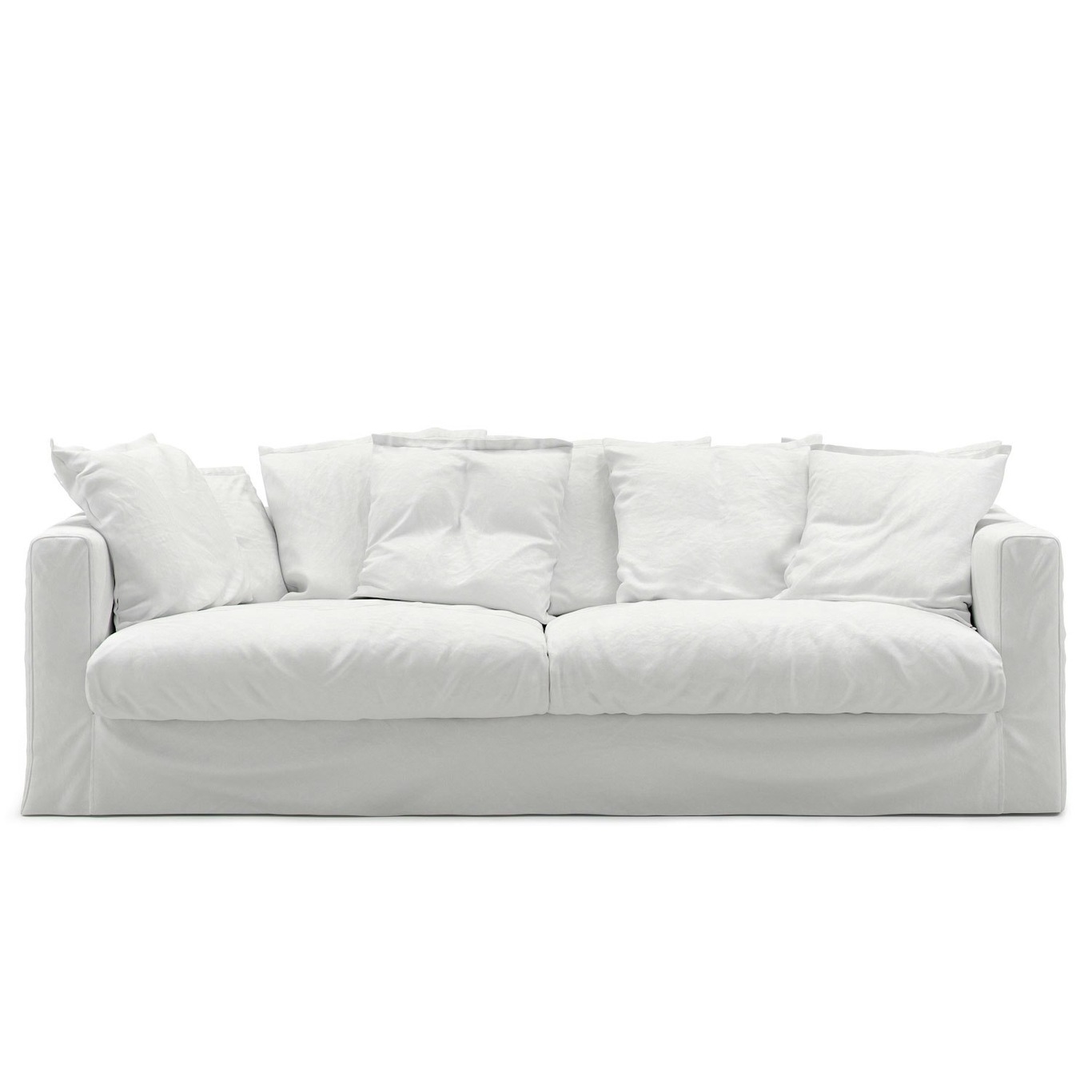 Le Grand Air Upholstery 3-Seater Cotton, White
