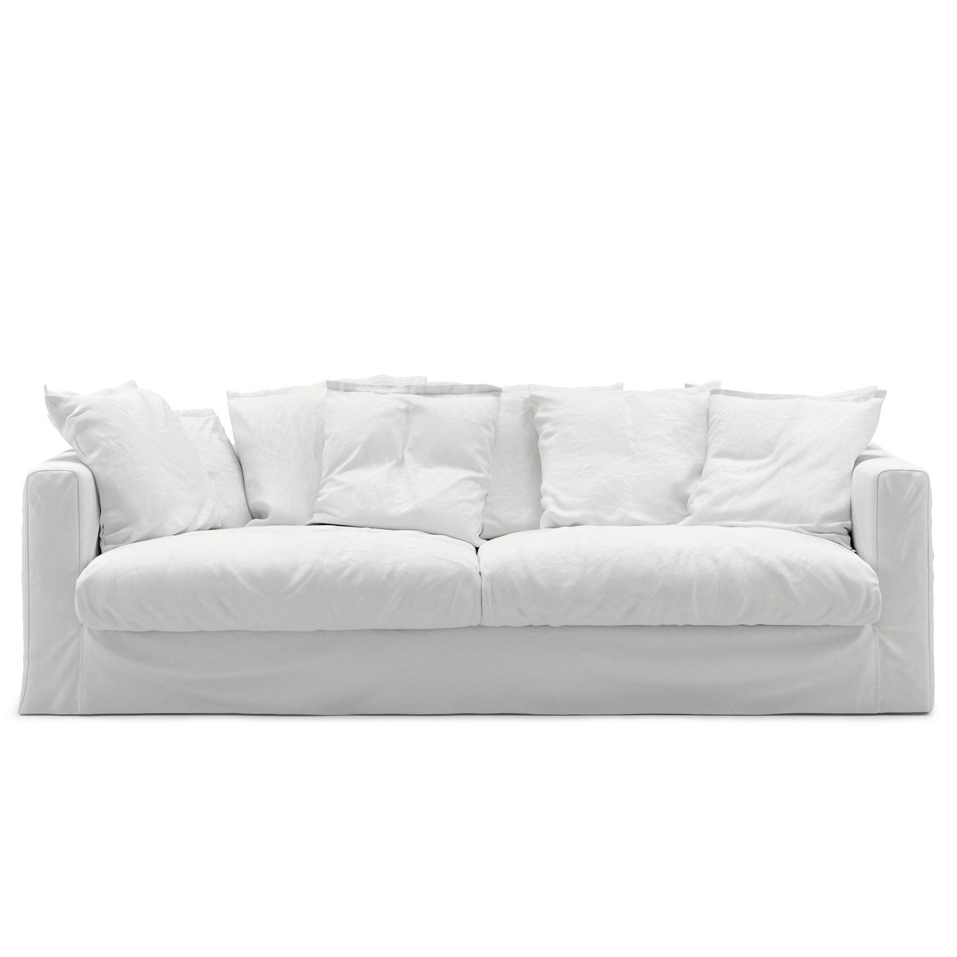 Le Grand Air Upholstery 3-Seater Cotton, White