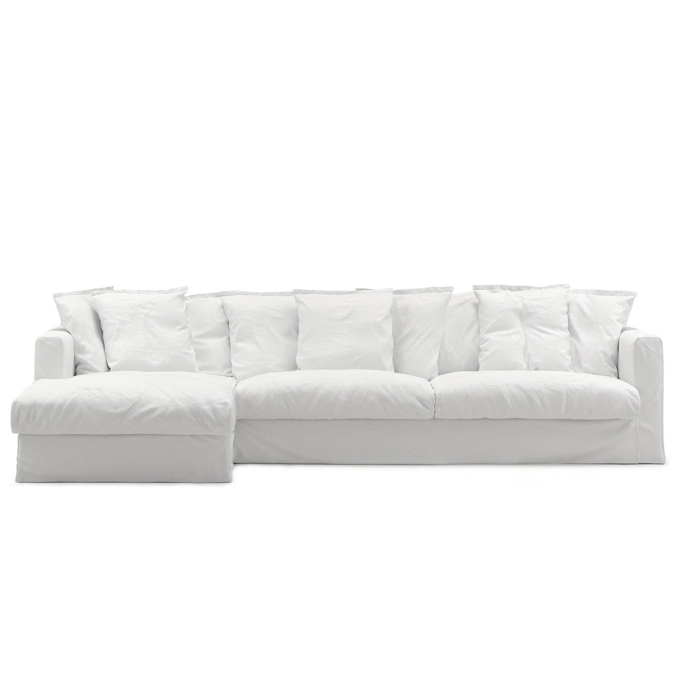 Le Grand Air Upholstery 3-Seater Divan Left, White