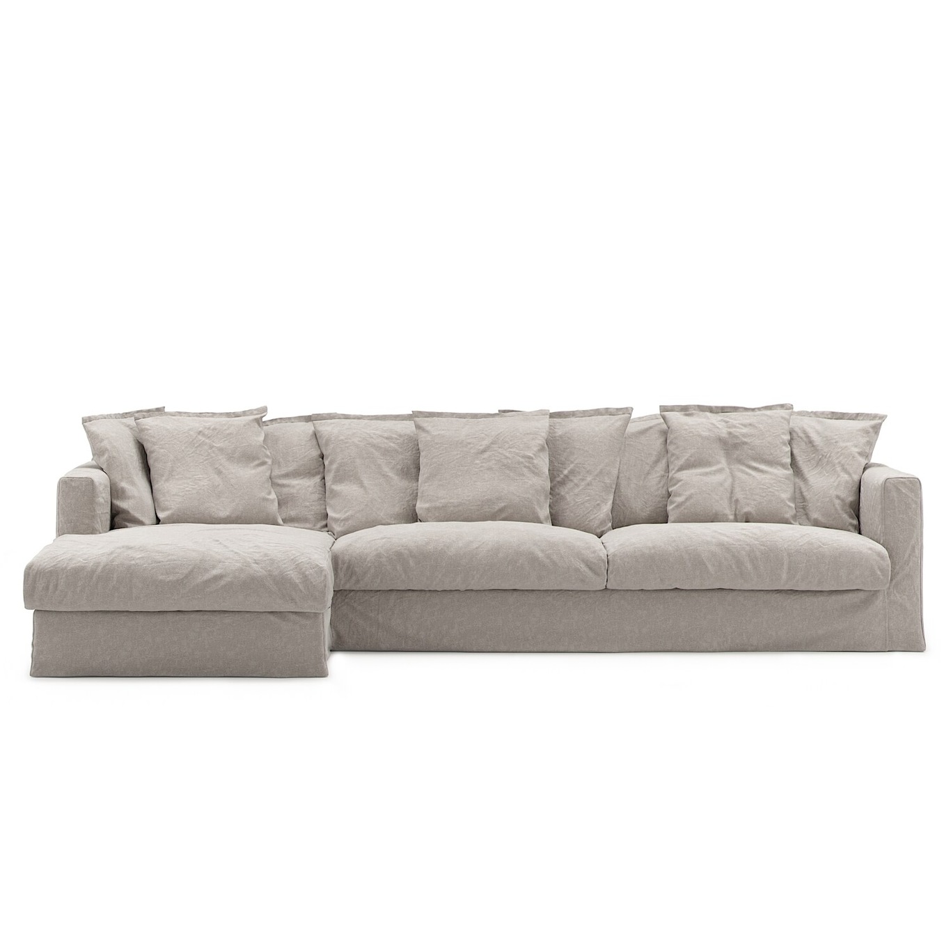 Le Grand Air Upholstery 3-Seater Divan Left Linen, Future Grey