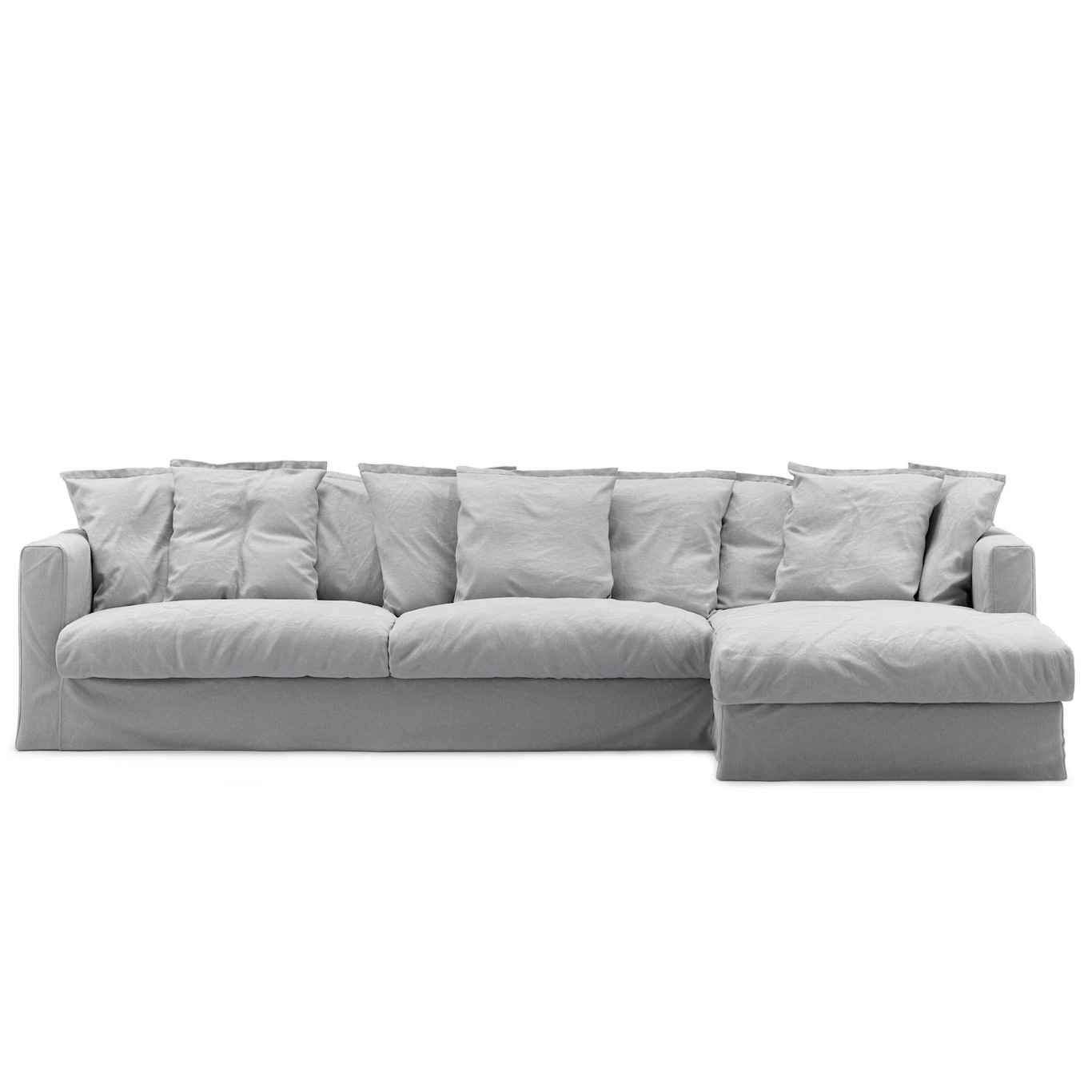 Le Grand Air Upholstery 3-Seater Divan Right, Light Grey