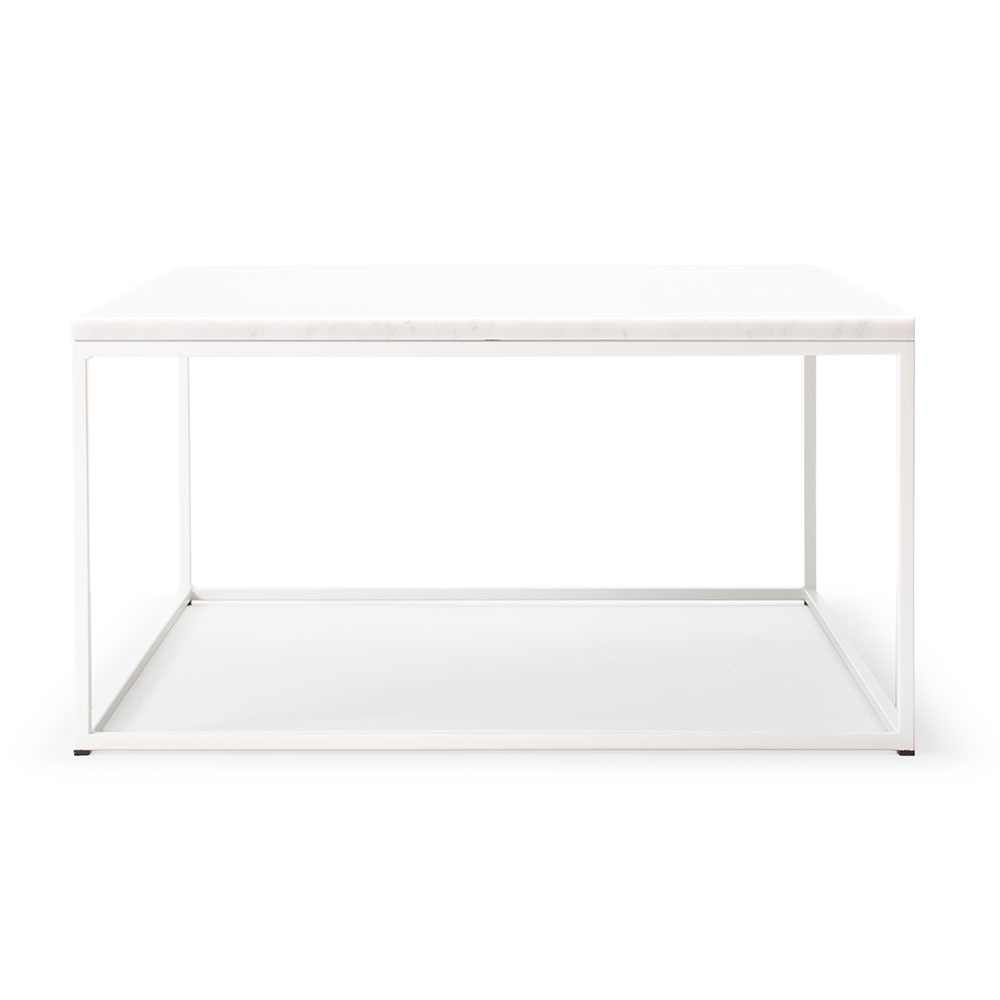Marvelous Coffee Table 80x80 cm, White / White Marble