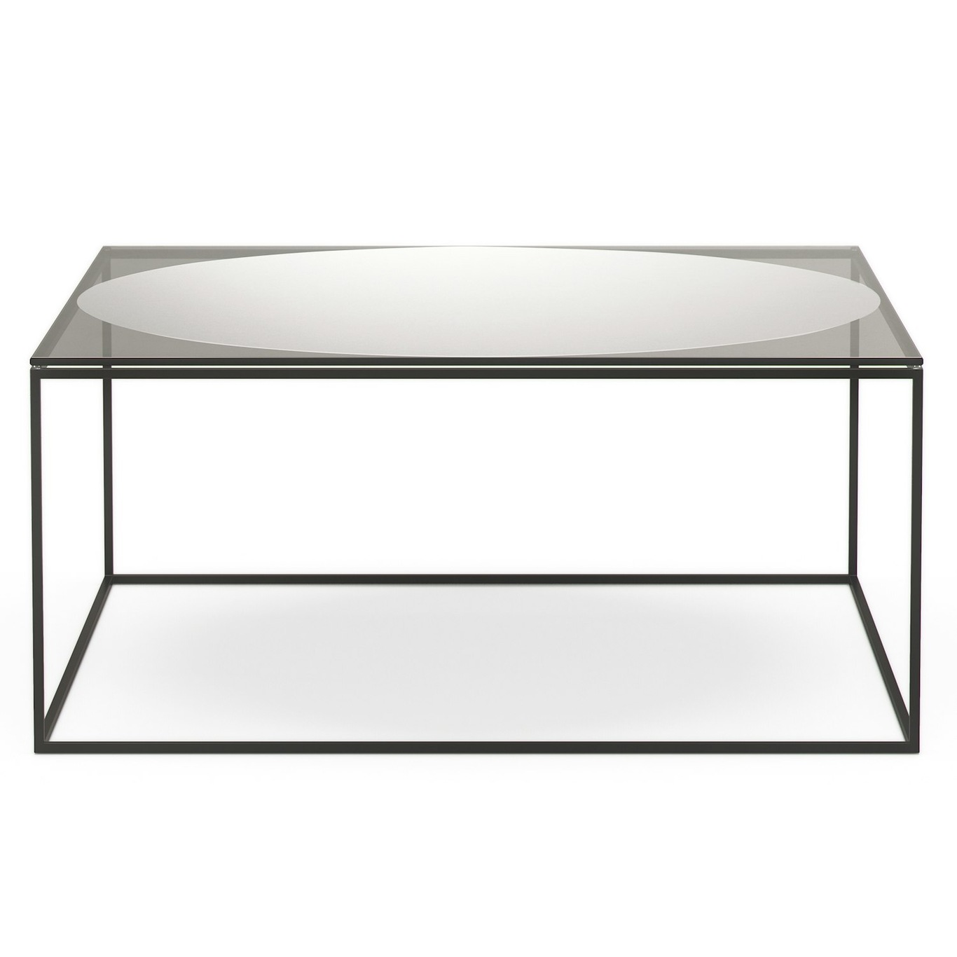 Observe Coffee Table 89x89 cm, Smoke Coloured Glass / Mirror Glass