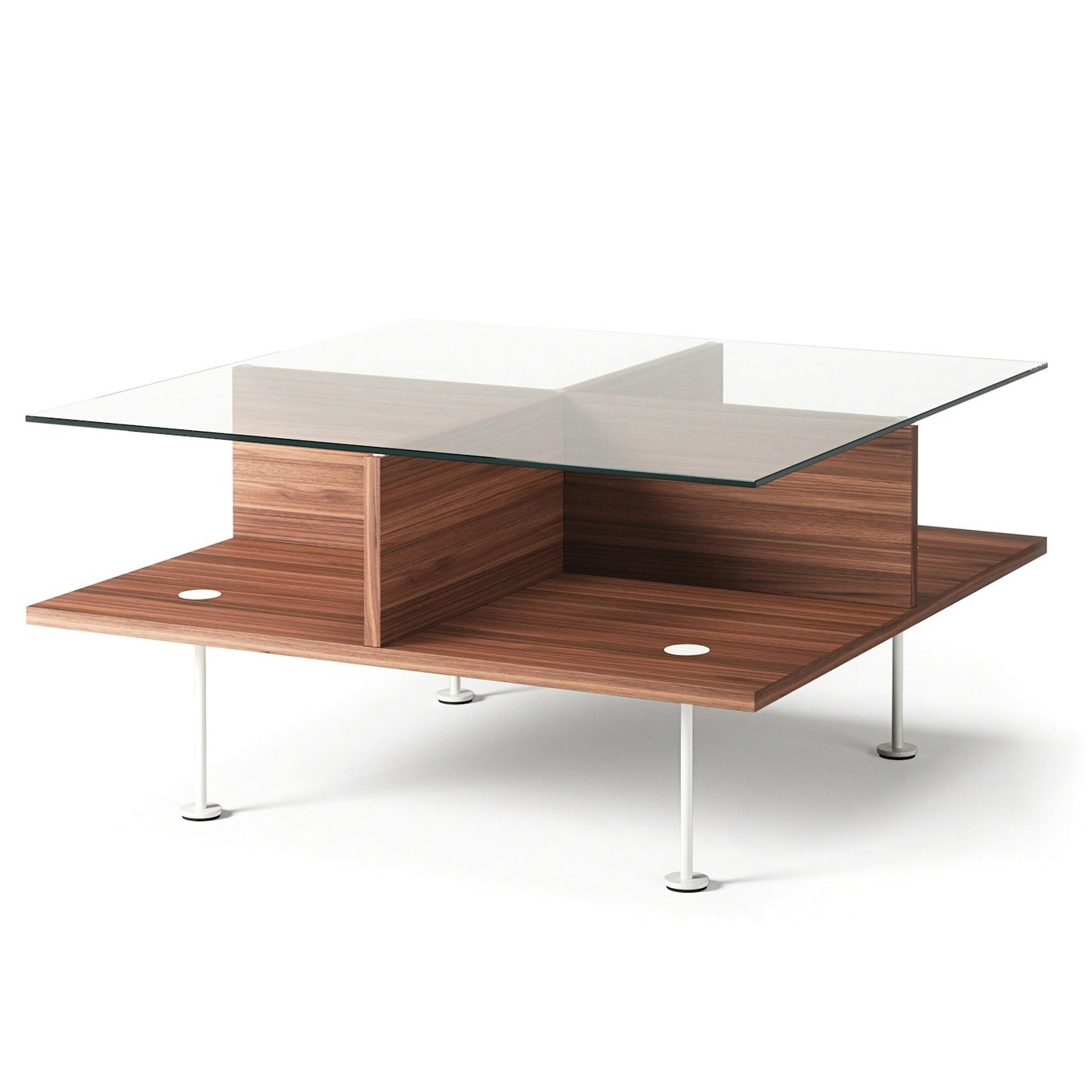 Vogue Coffee Table 70x70 cm, Walnut / White