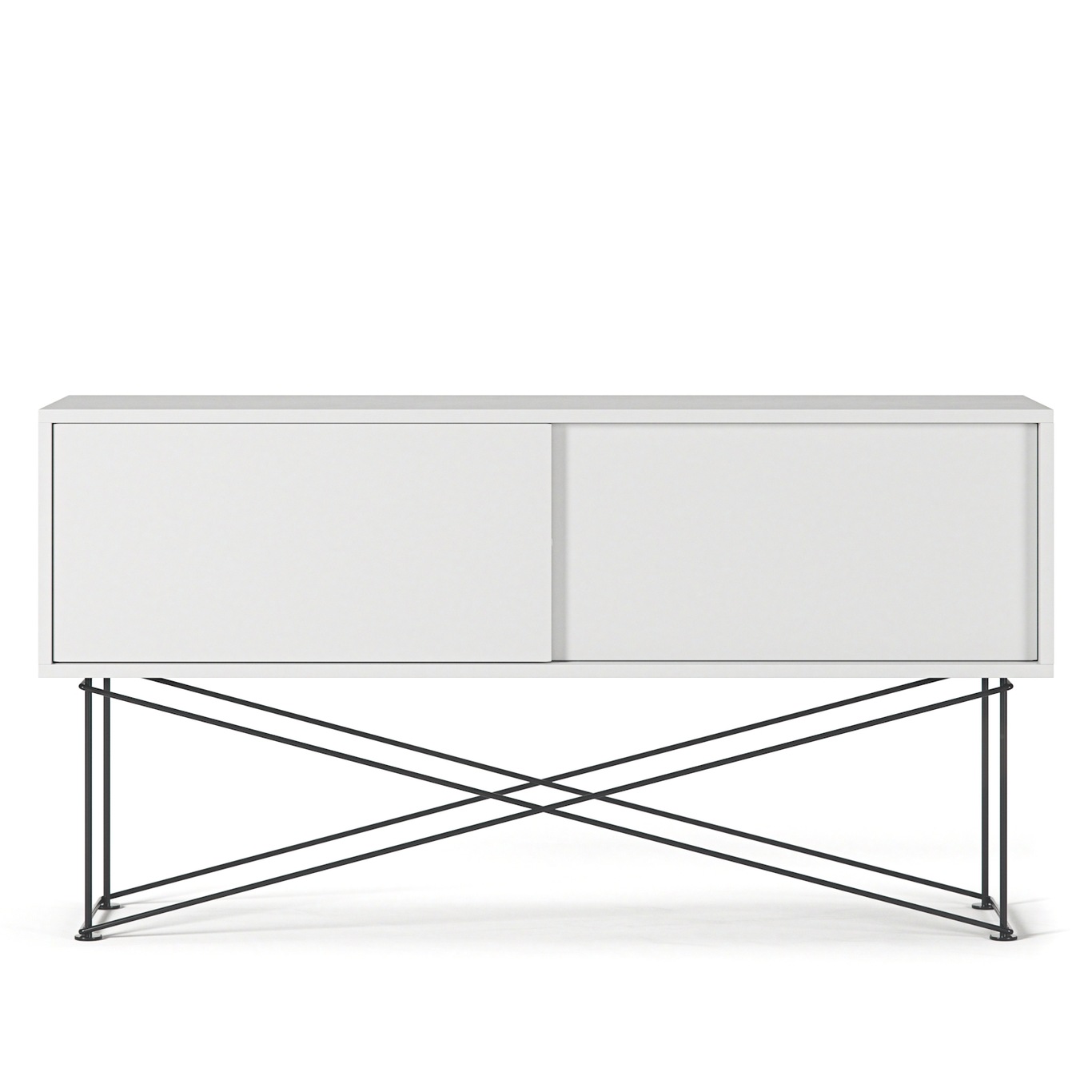 Vogue Media Bench With Stand 136 cm, White / Black