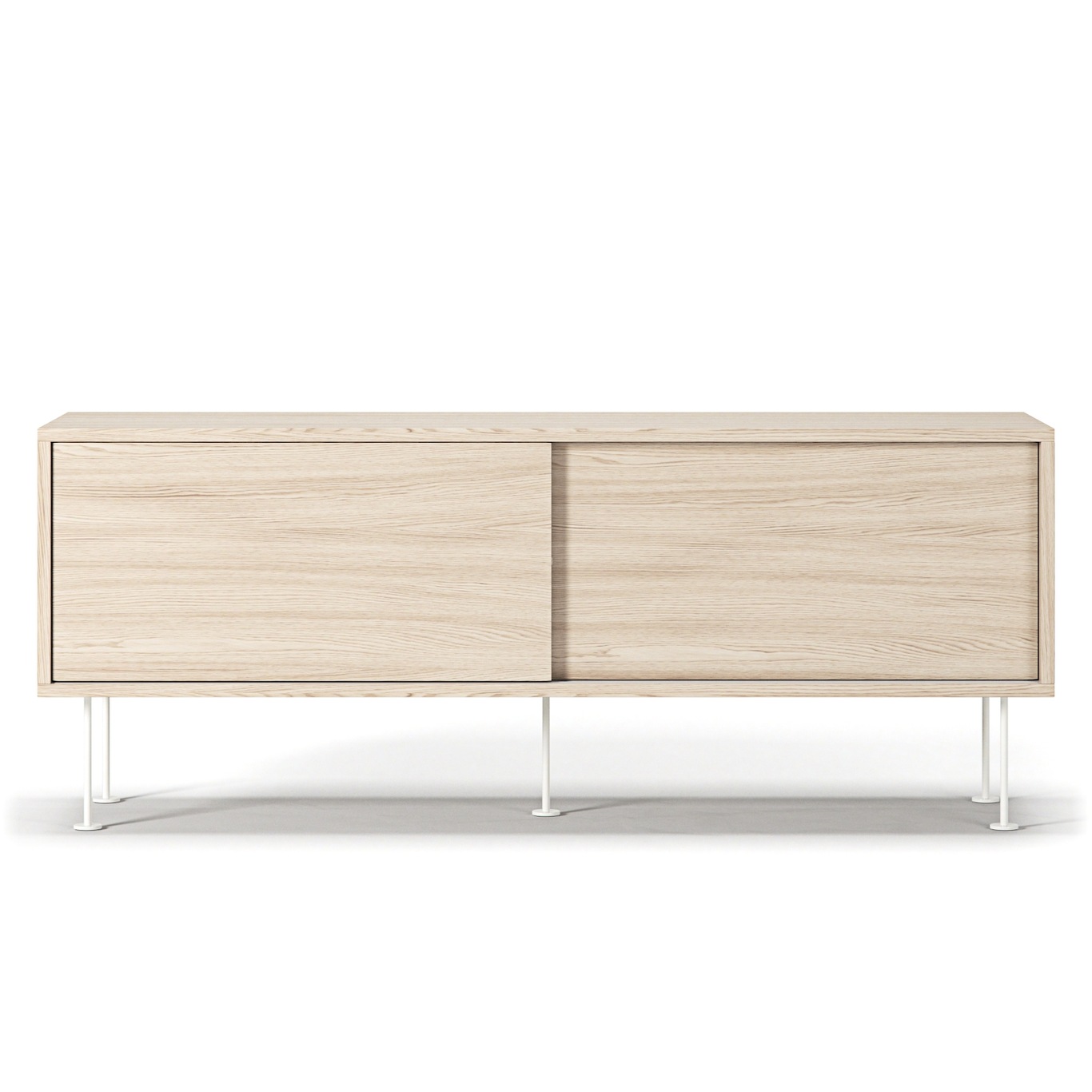 Vogue Media Bench With Legs 136 cm, White Pigmented Oak / White