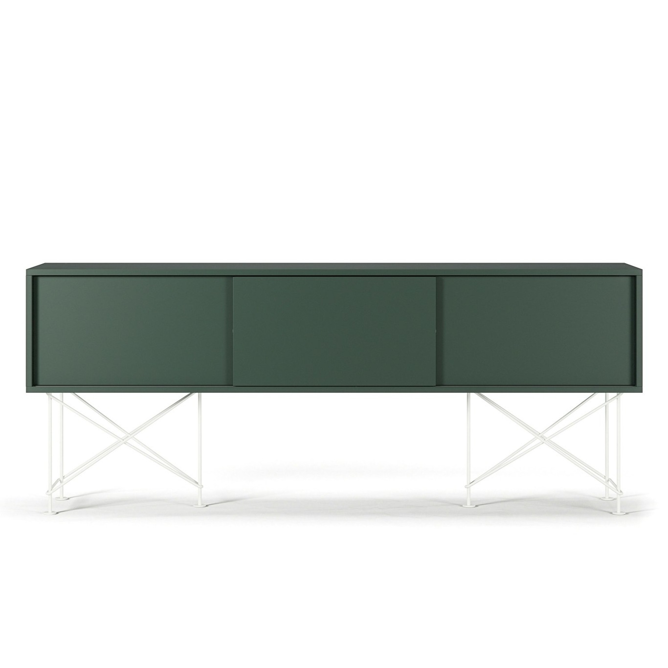 Vogue Media Bench With Stand 180 cm, Green / White