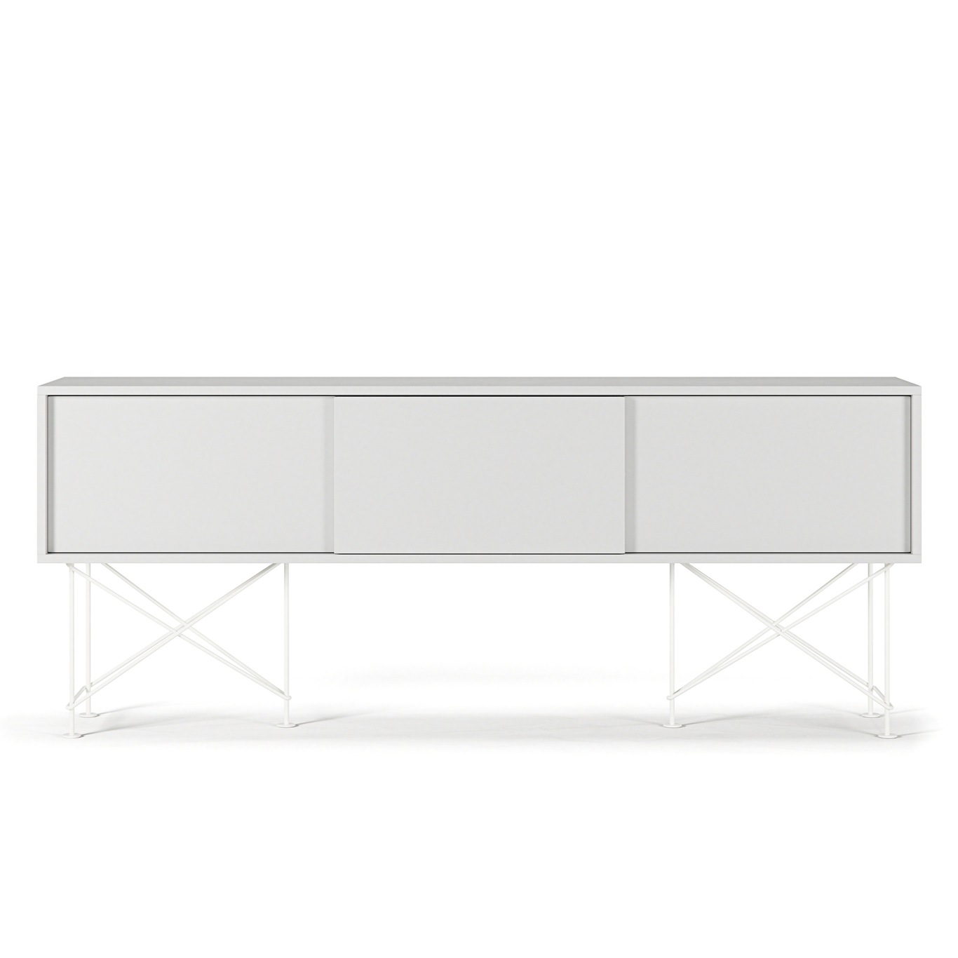 Vogue Media Bench With Stand 180 cm, White / White