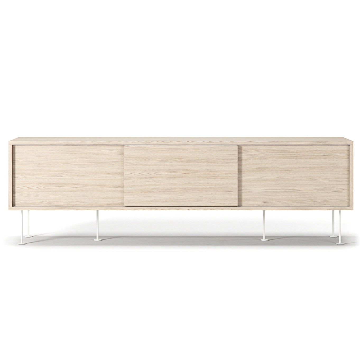 Vogue Media Bench With Legs 180 cm, White Pigmented Oak / White