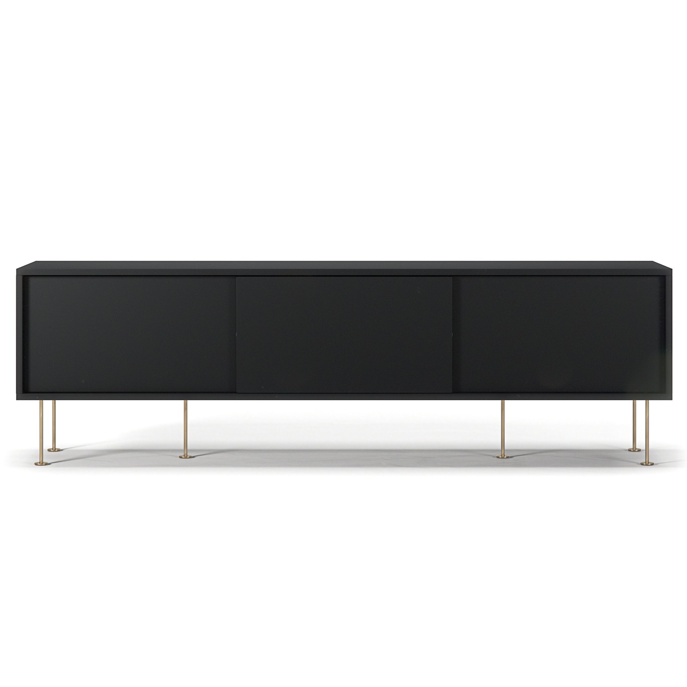 Vogue Media Bench With Legs 180 cm, Anthracite / Brass
