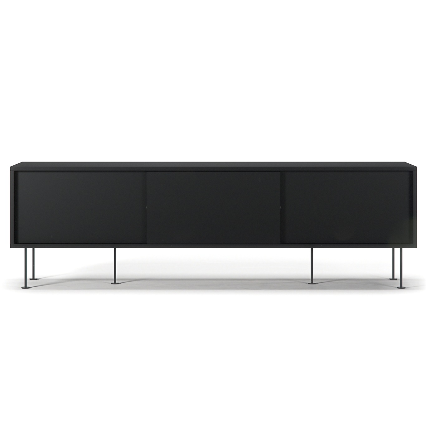 Vogue Media Bench With Legs 180 cm, Anthracite / Black