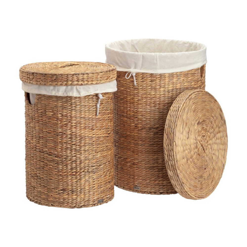 Laundry Baskets Water Hyacinth Round 2-pack