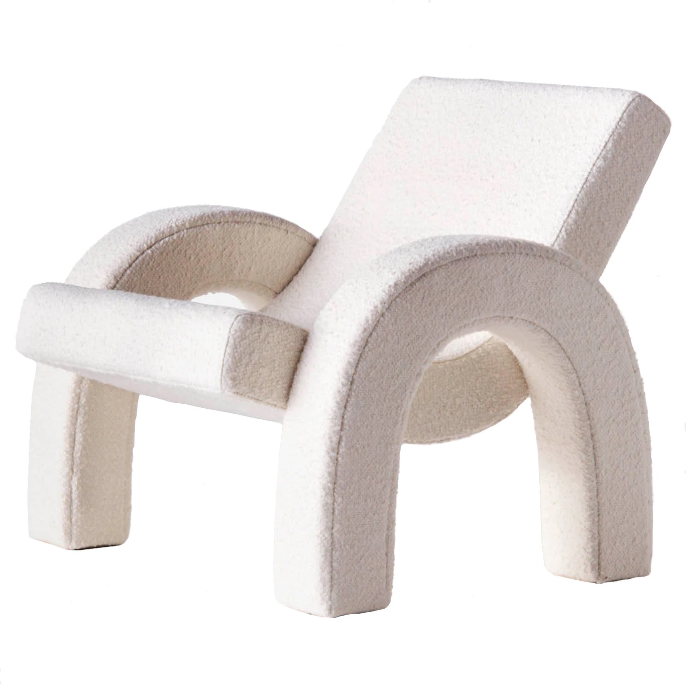 Arco Lounge Chair, Bouclé White