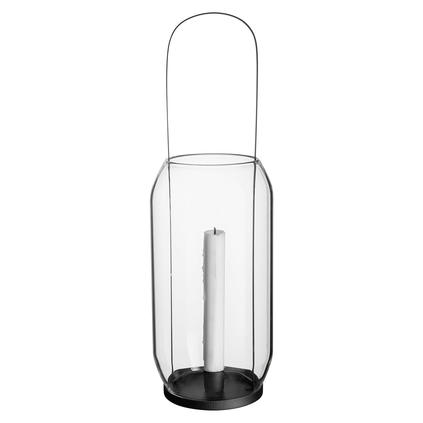 Candle Holder Glass, 40 cm Black