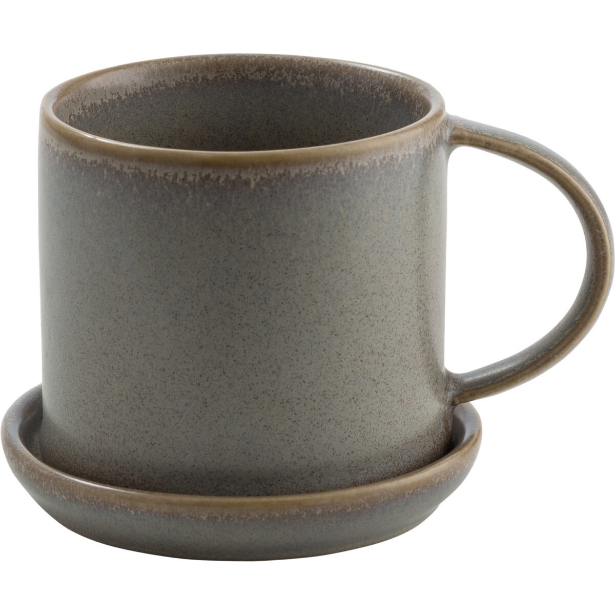 Cup With Saucer 7 cm, Grey