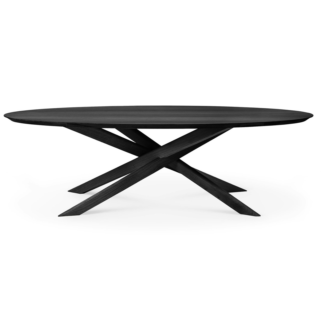 Mikado Dining Table Oval Black Oak, 138x267 cm