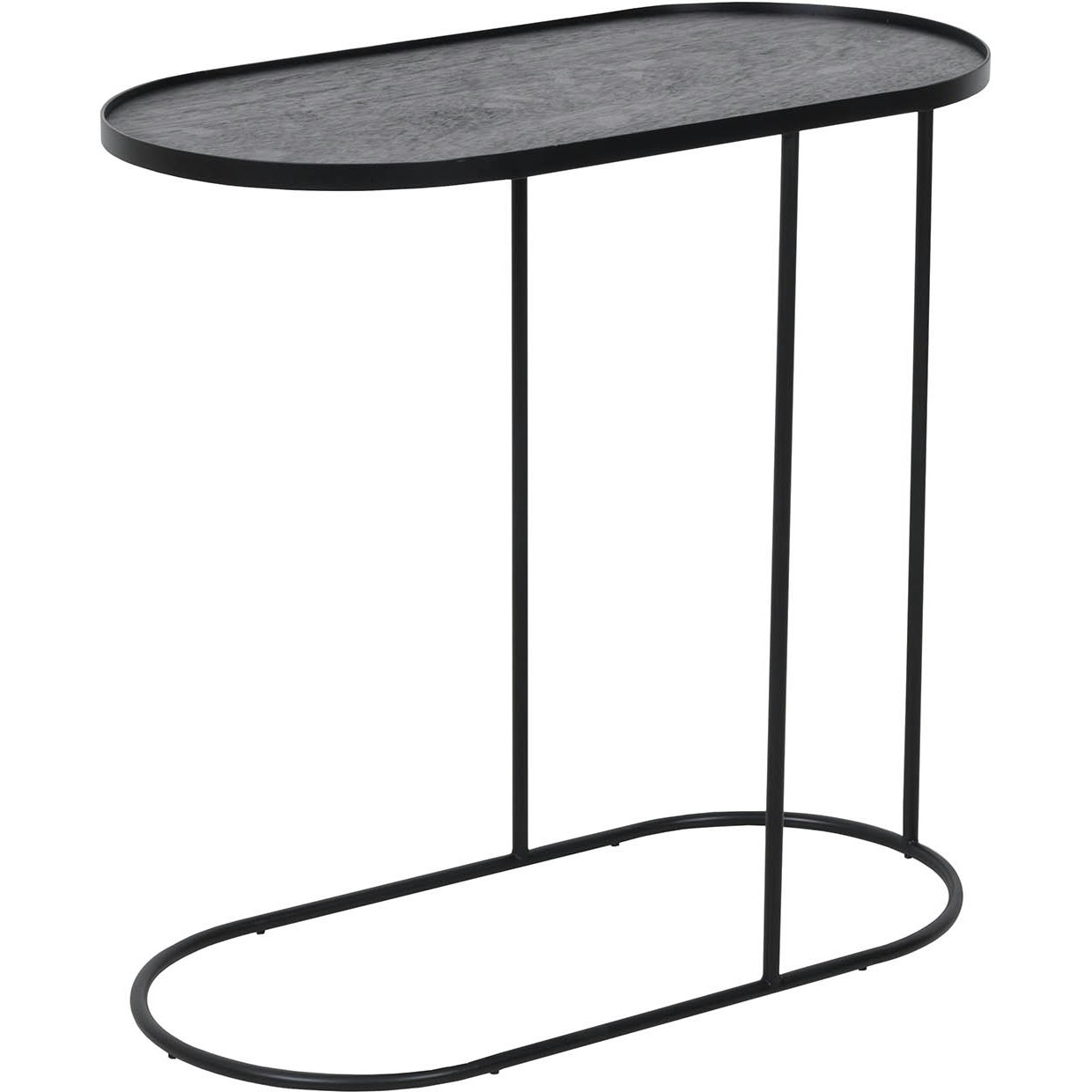 Oblong Tray Side Table, Black stained