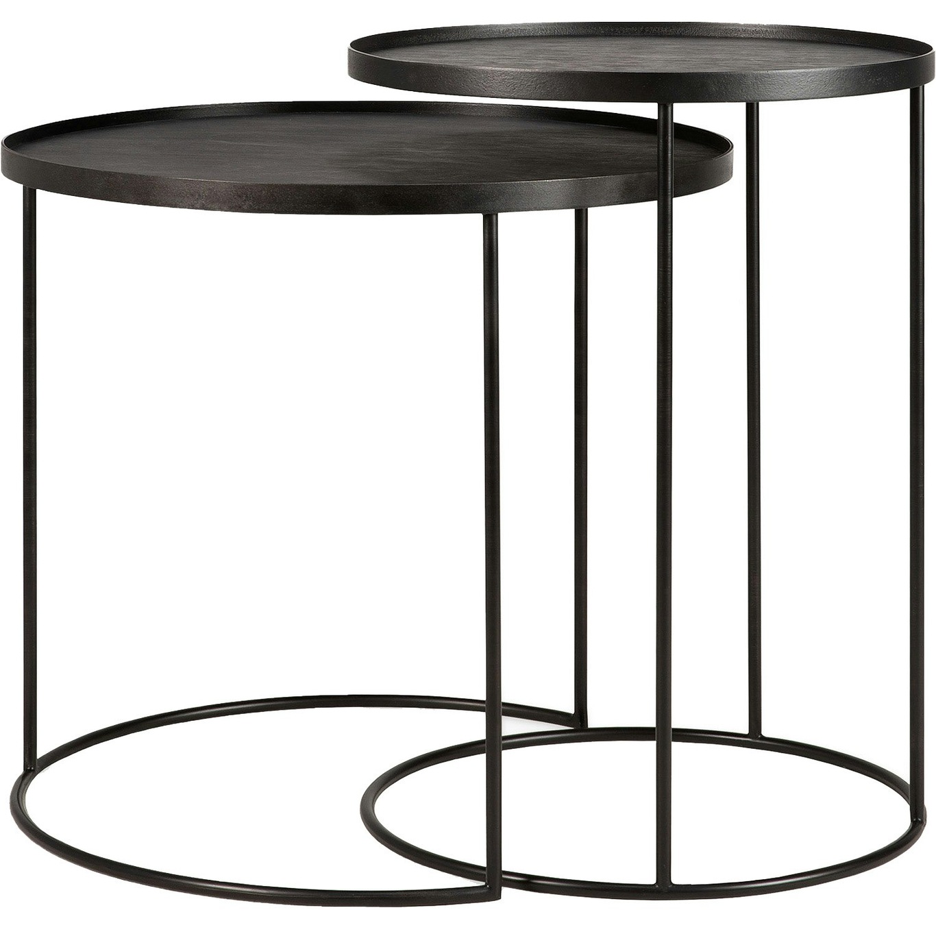 Round Tray Tables Round Set S/L, Black