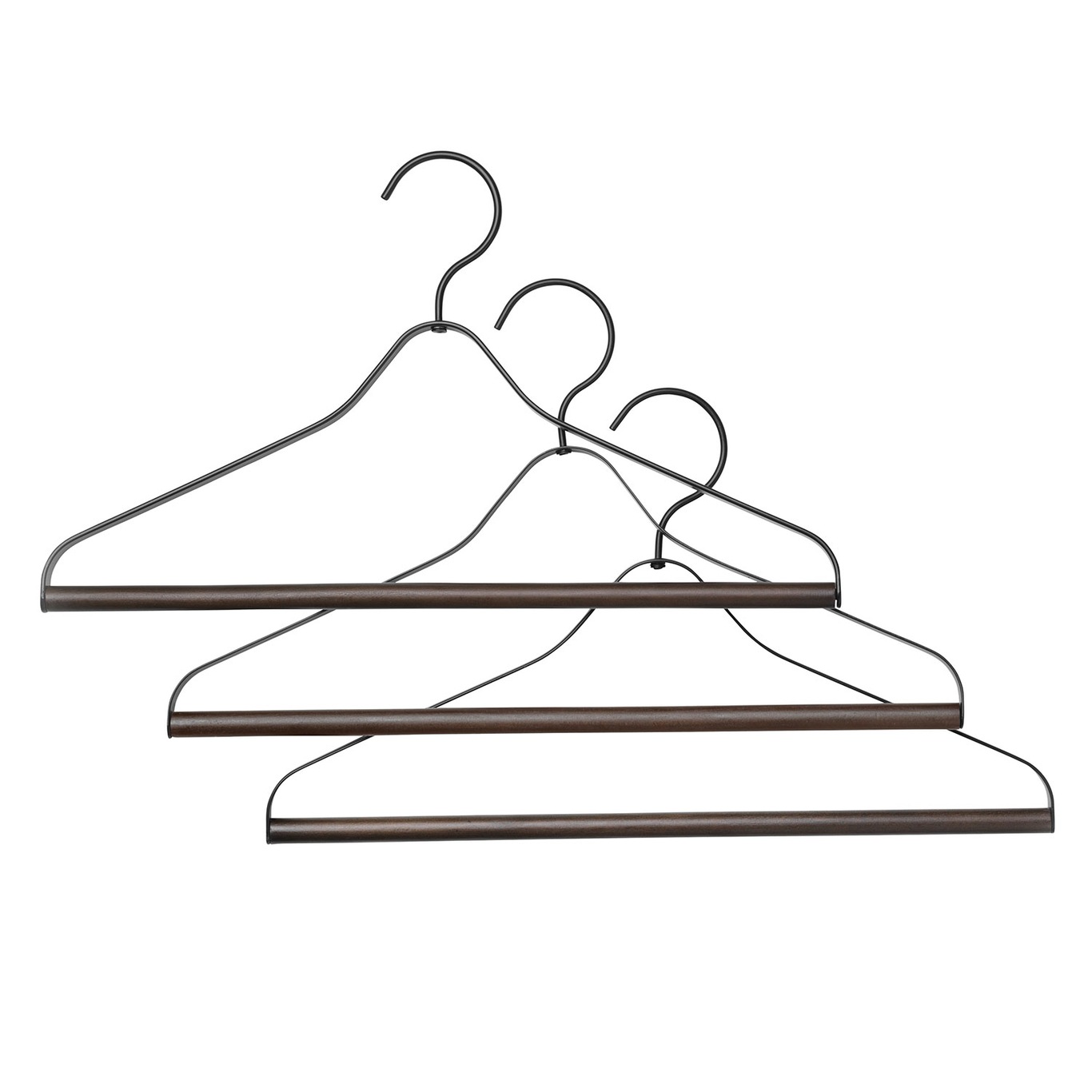 Coat Hanger Metal/Wood, 3-pack