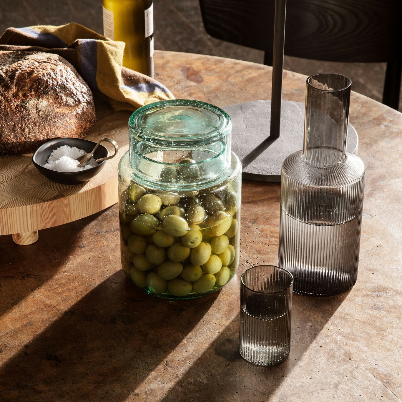 Recycled Glass Ripple Carafe Set, Small, Be Home