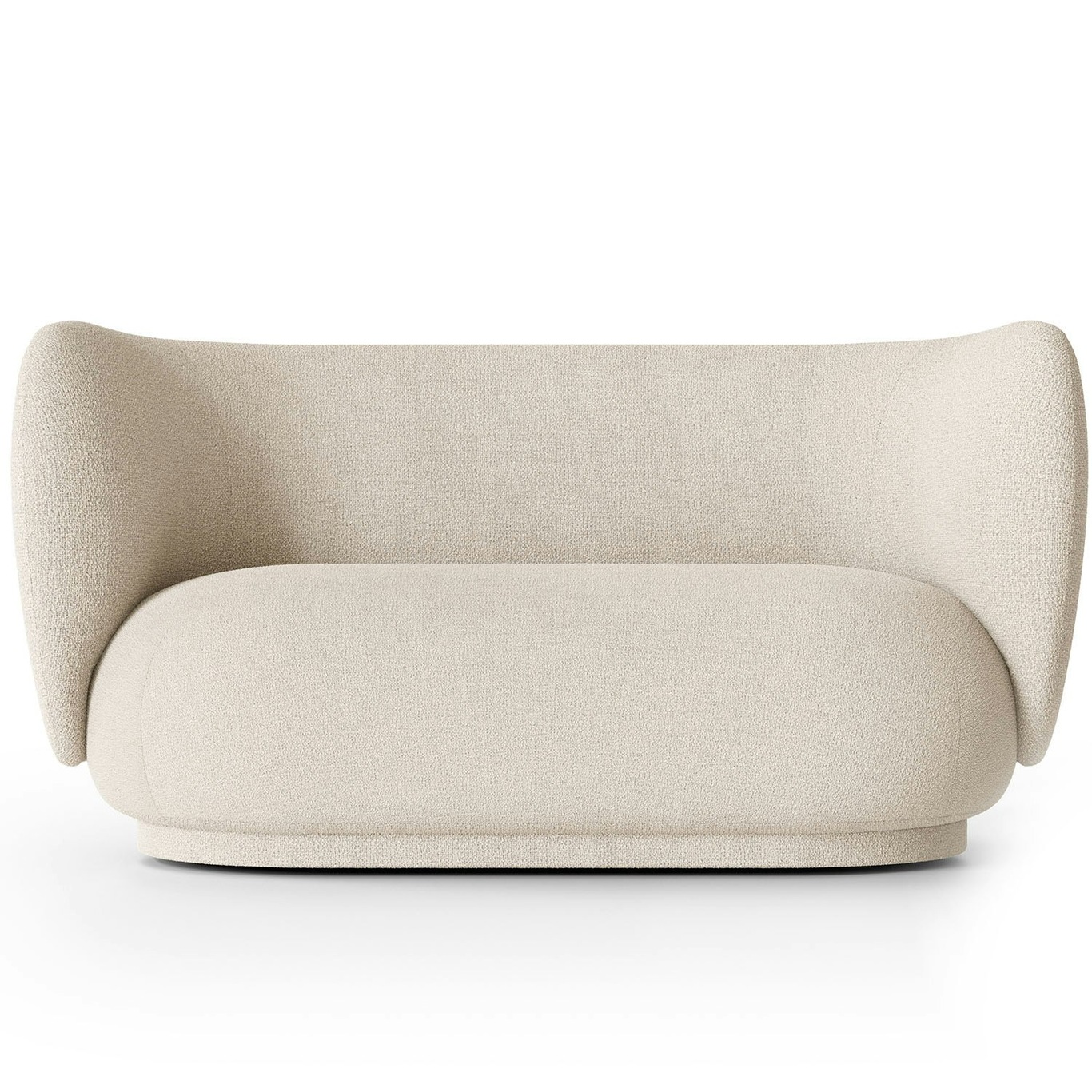 Rico Buclé 2-Seater Sofa, Off-white
