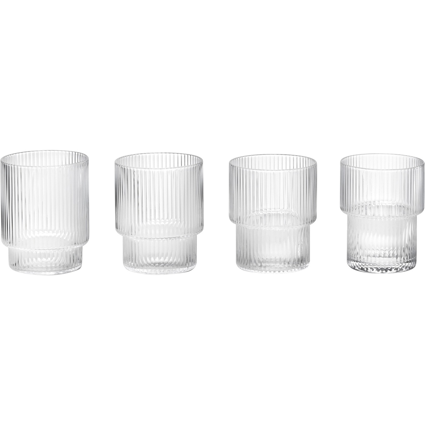 Ripple Small Glass 6 cl 4-pack, Clear