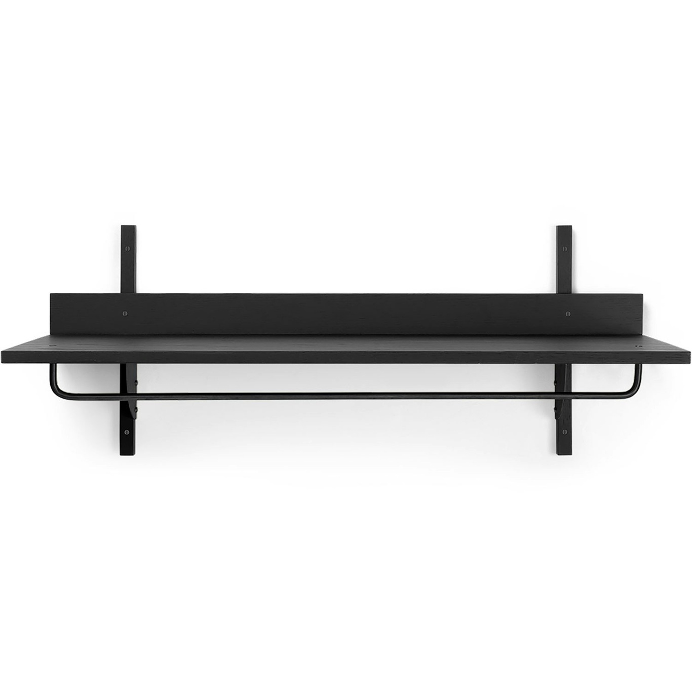 Sector Shelf With Cloth Rod, Black stained Ash / Black