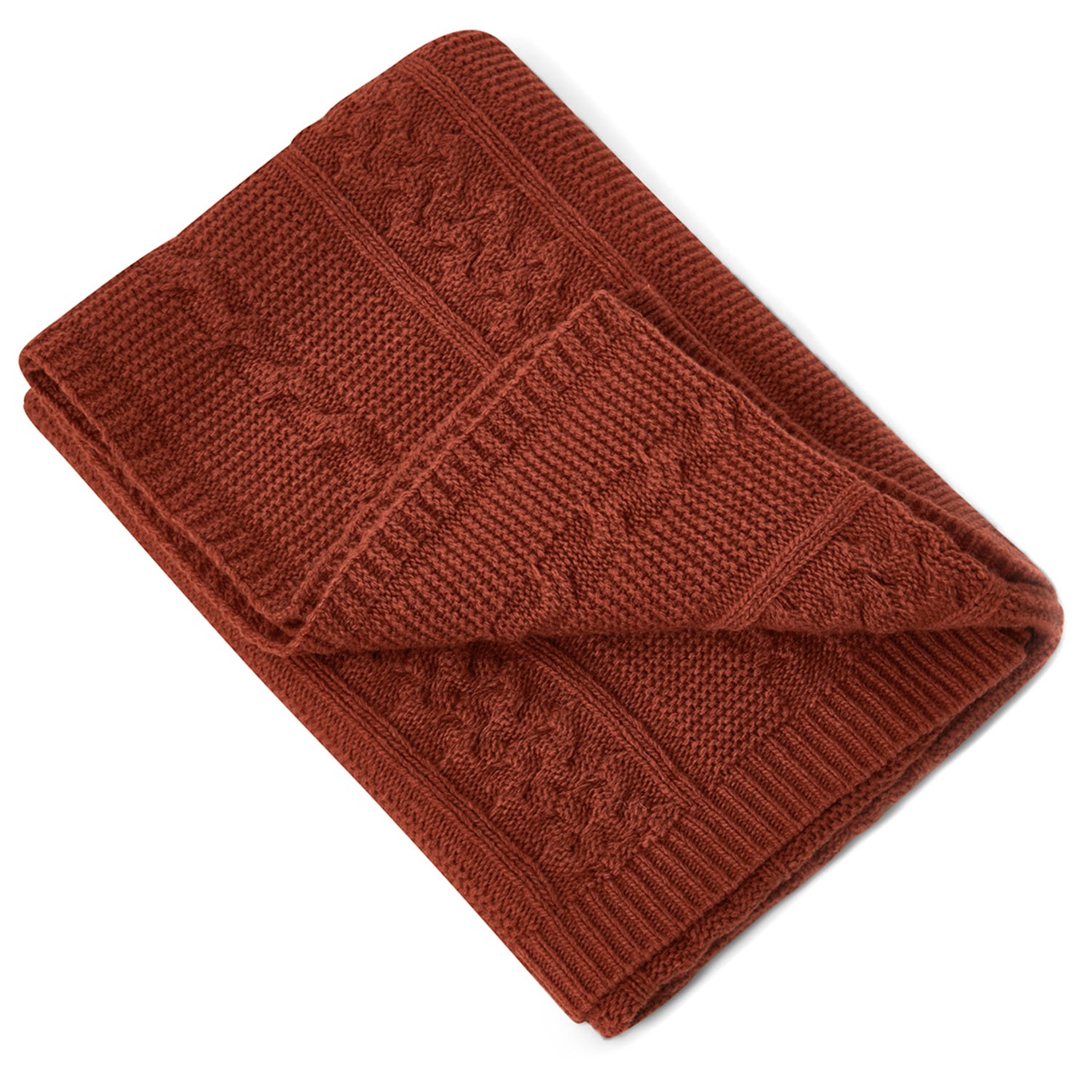 Knitted Wool Blanket 70x100 cm, Rust