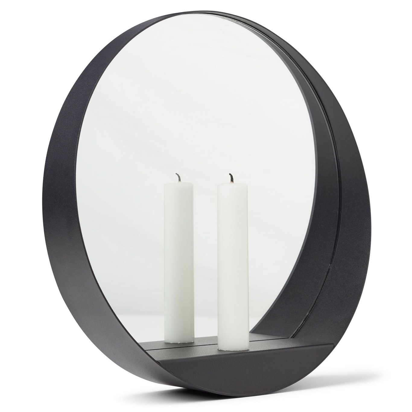 Glim Mirror / Wall Hung Candlestick, Round