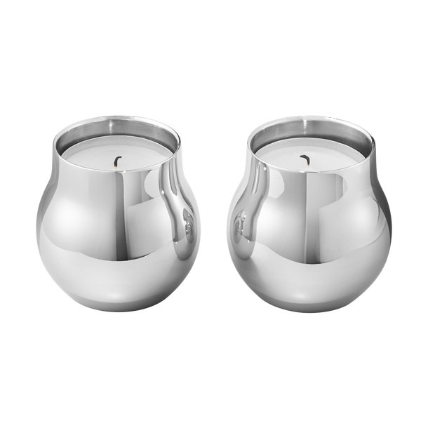 Cafu Candle Holder 2 pcs, Stainless Steel