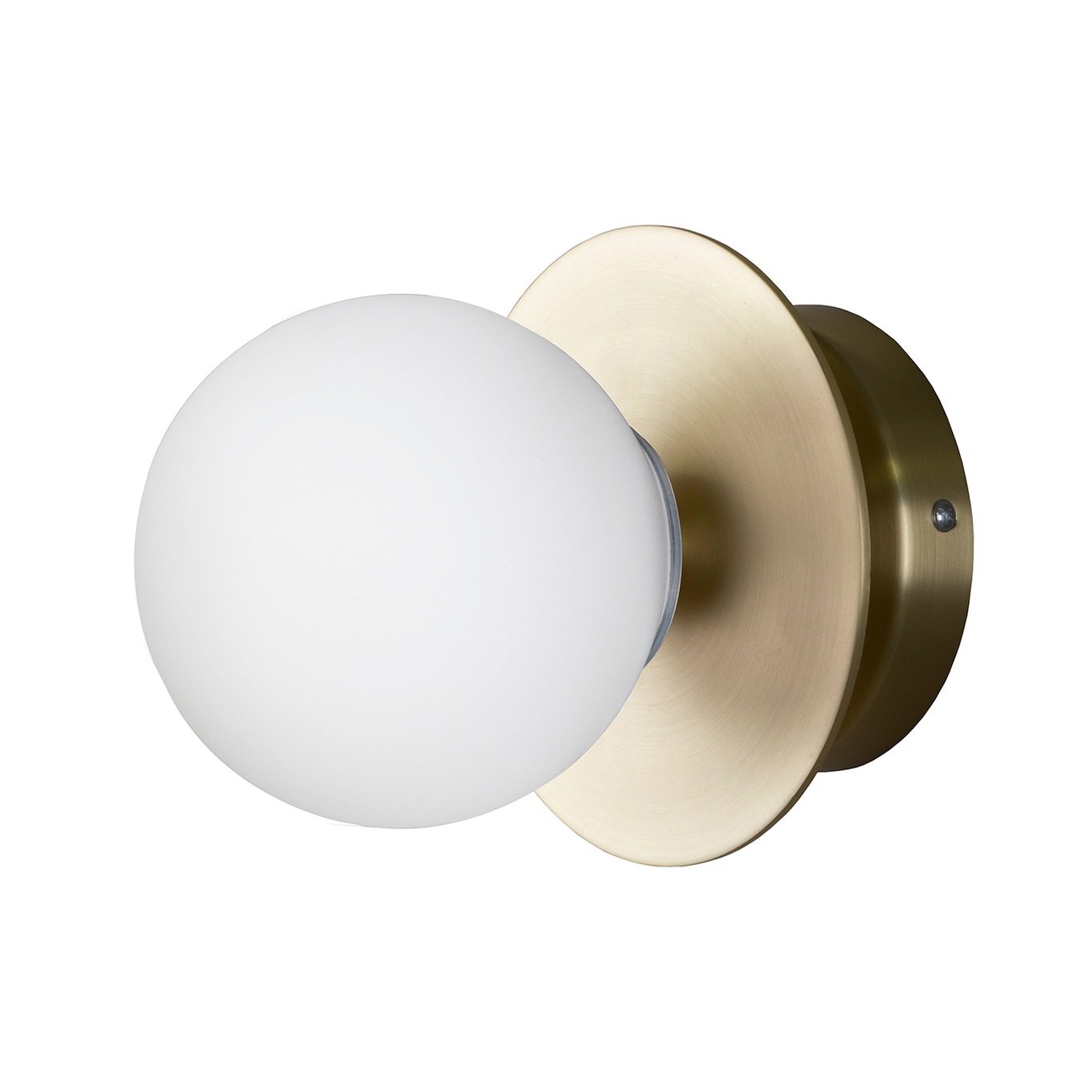 Art Deco Wall/Ceiling Lamp, Brushed Brass / White