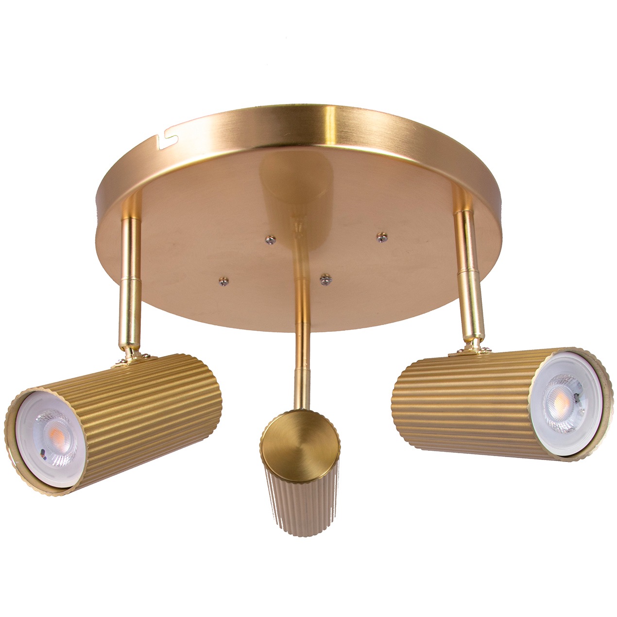 Hubble 3 Ceiling Fixture, Brushed brass