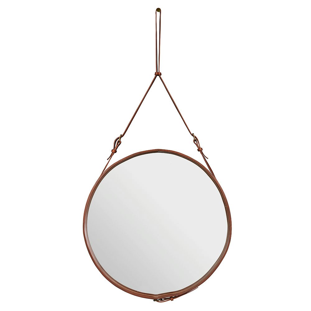 Adnet Wall Mirror Circular 70 cm, Brown