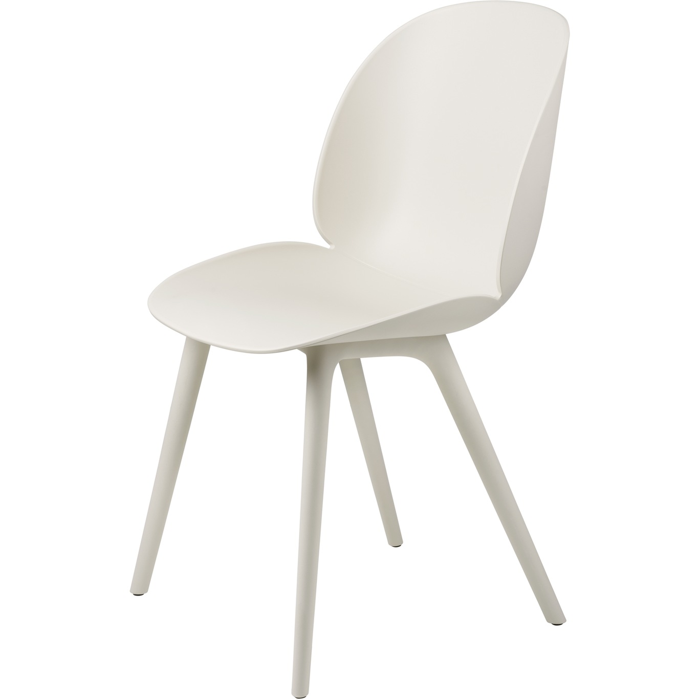 Beetle Chair Un-upholstered Plastic White Base, Alabaster White