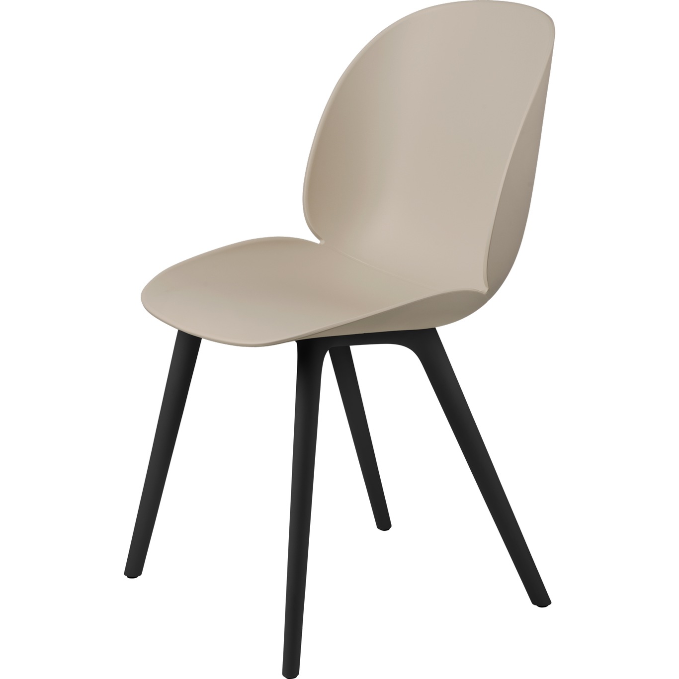 Beetle Chair Un-upholstered Plastic Black Base, New Beige