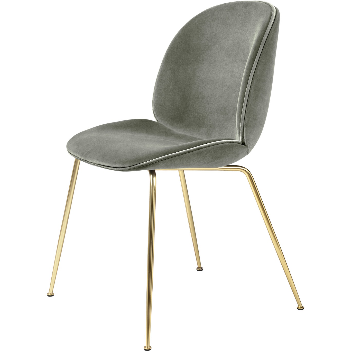 Beetle Chair Upholstered Brass Base/ Eros, Pastel Green