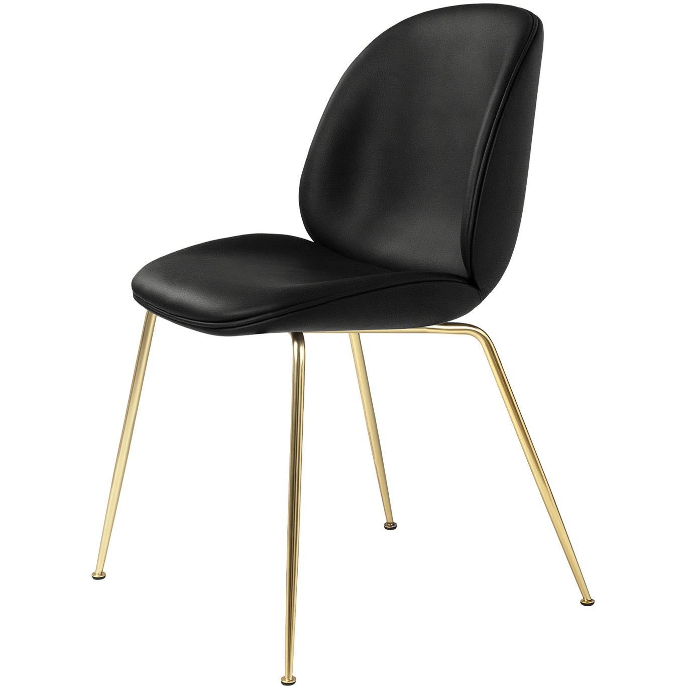 Beetle Chair Upholstered Brass Base / Sierra, Black