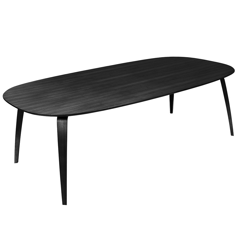 Dining Table Ellipse 120x230 cm, Blackstained Ash