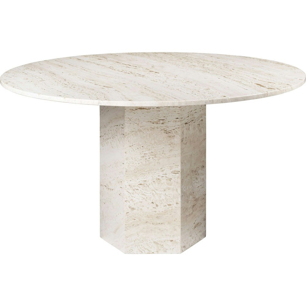 Epic Dining Table Rund Ø130 cm, White Travertine