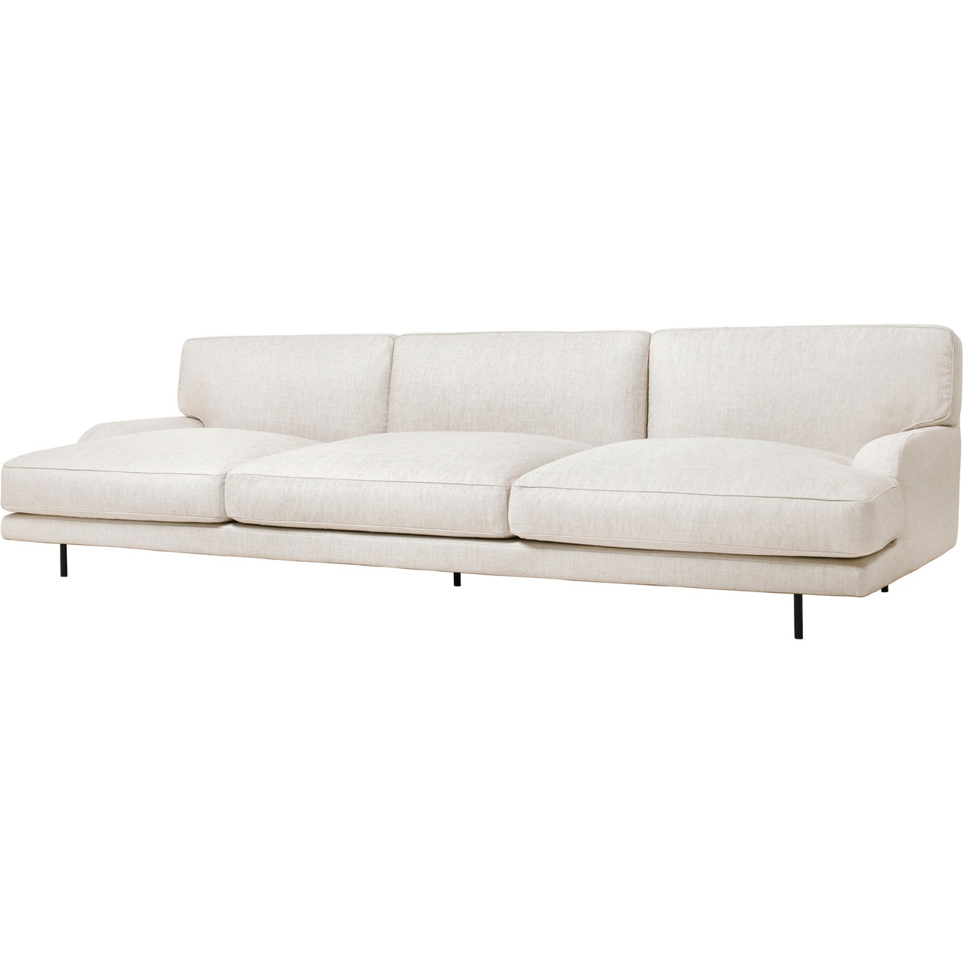 Flaneur Sofa LC 3-Seater, Legs Black / Hot Madison 419 Off White