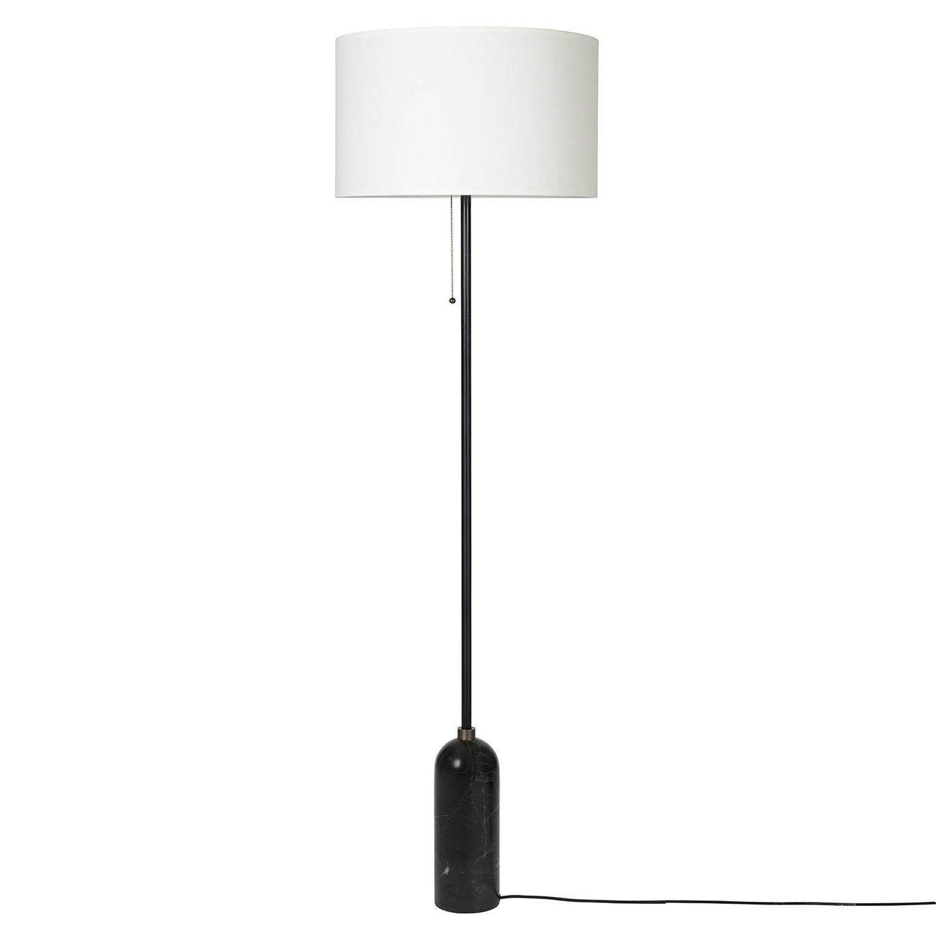 Gravity Floor Lamp, Black Marble / White