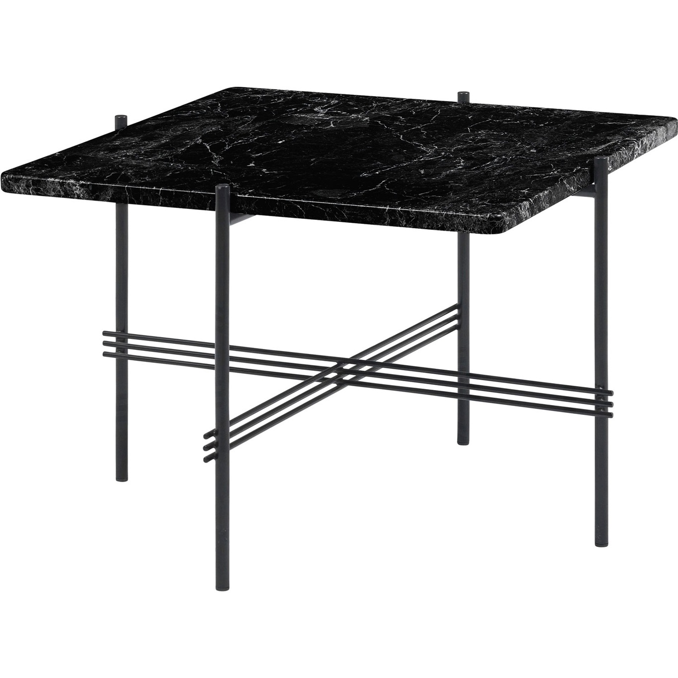 TS Coffee Table 55x55 cm, Black / Black Marble