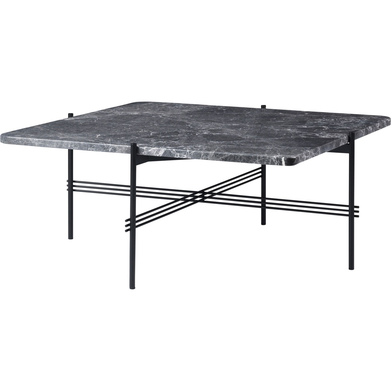 TS 80x80 Coffee Table, Black / Grey Marble