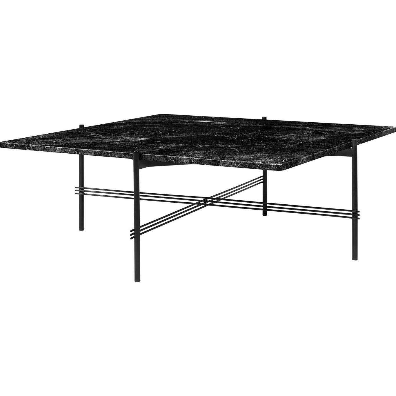 TS Coffee Table 105x105 cm, Black / Black Marble