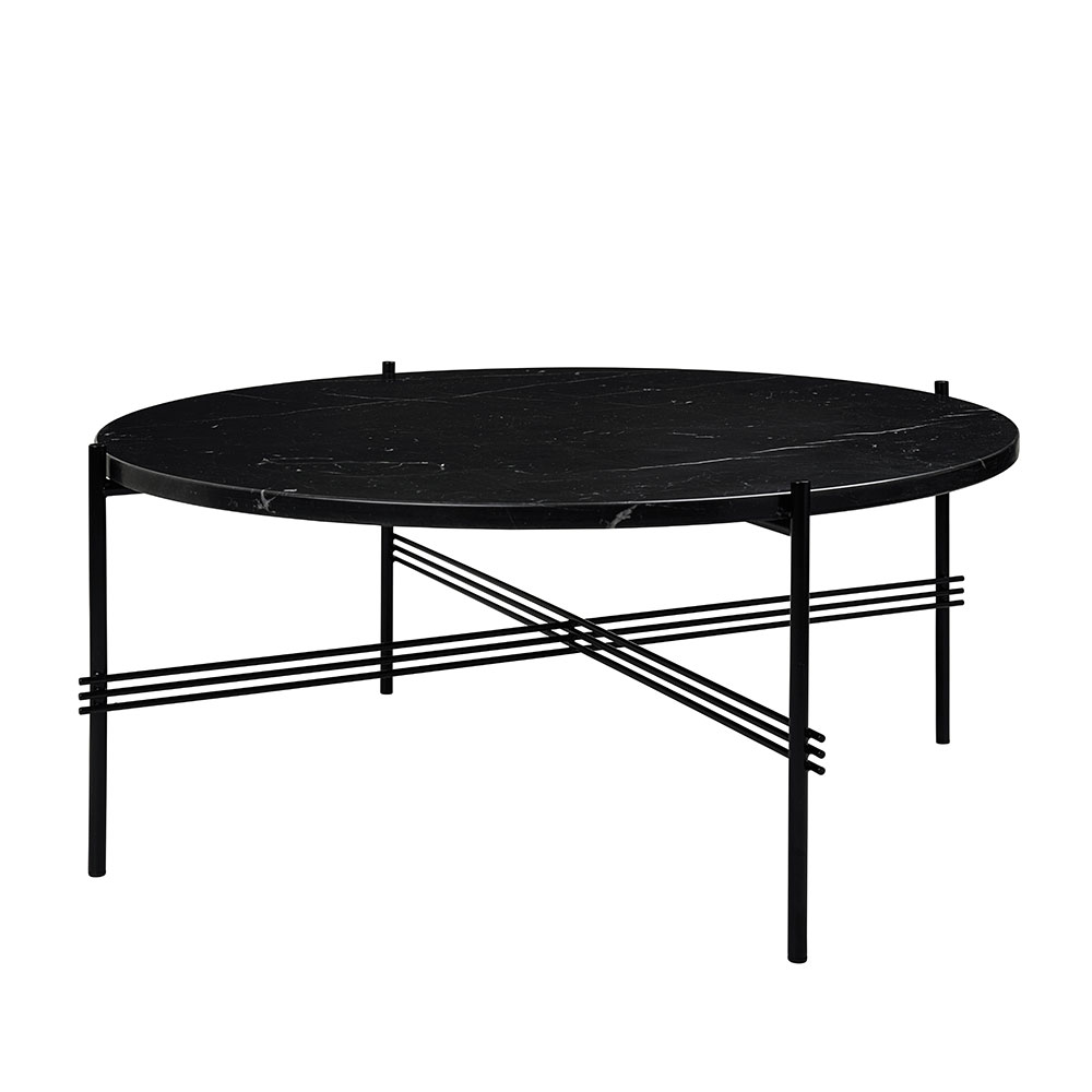 TS Coffee Table 80 cm, Black / Black Marquina marble