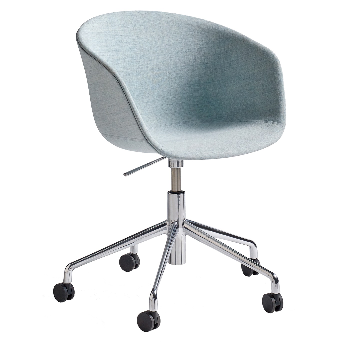 AAC53 Chair 5 star swivel, Aluminium / Light Blue