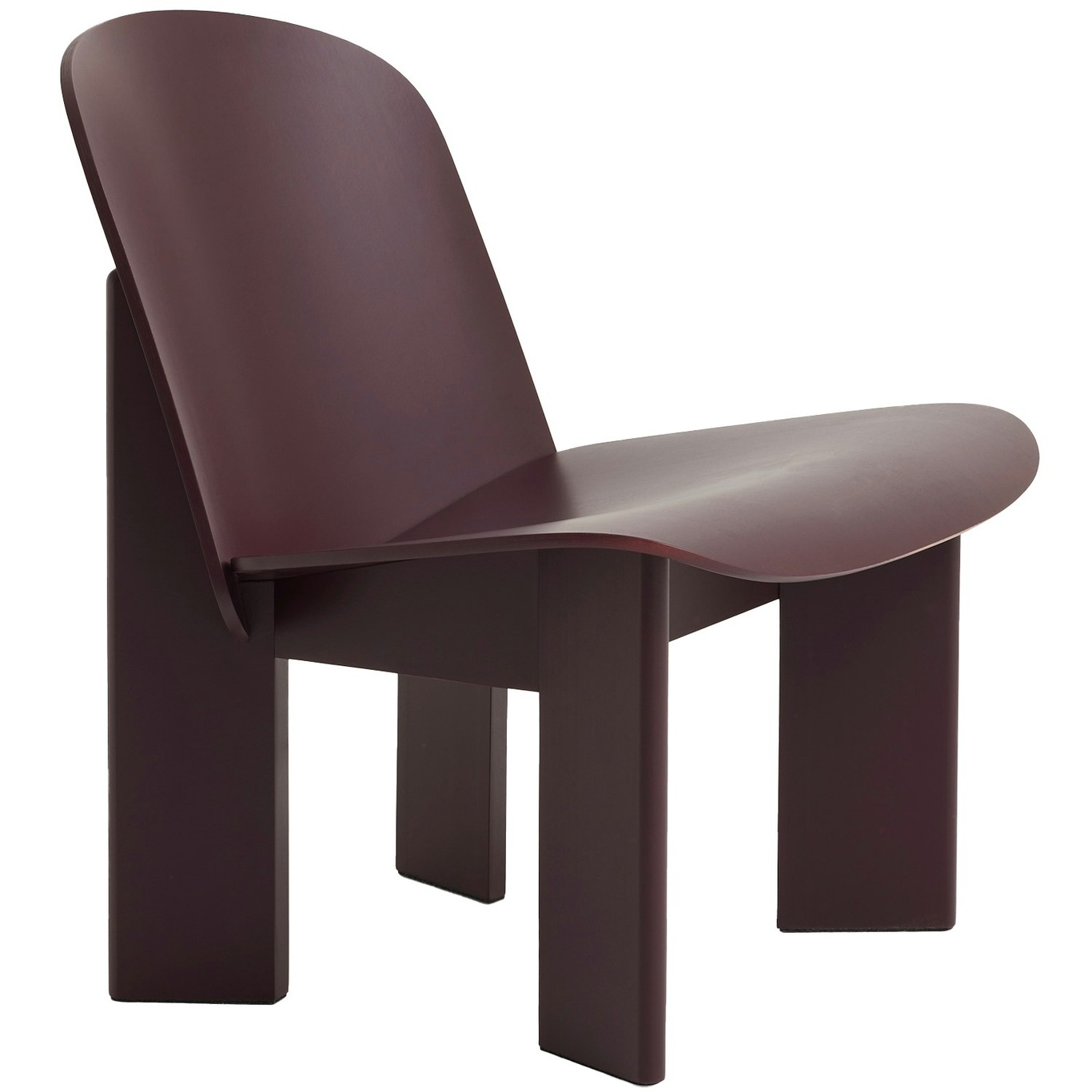 Chisel Lounge Chair, Dark Bordeaux
